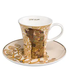 GOE-67011671 Fulfilment – Espresso Cup with Saucer 8 cm 0.10 l Artis Orbis Gustav Klimt Goebel, фото 