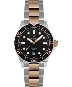 Мужские Часы Atlantic Mariner Quartz Wave Black Bicolor Rose Gold 81376.43.69R, фото 
