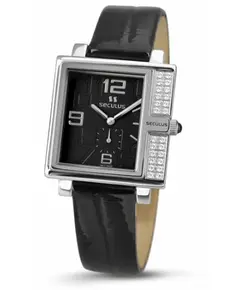 Женские часы Seculus 1670.2.1064 black, ss-cz, black leather, фото 