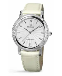 Женские часы Seculus 1673.2.1063 white-cz, ss-cz, pearl leather, фото 