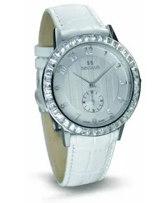 Женские часы Seculus 1675.2.1069 white, ss cz stones, white leather, фото 
