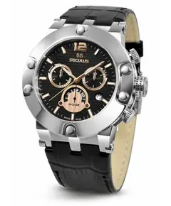 Мужские часы Seculus 4490.2.503 black-rose, ss, black leather, фото 