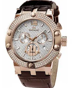 Мужские часы Seculus 4490.2.503 white, pvd-r stones, brown leather, фото 