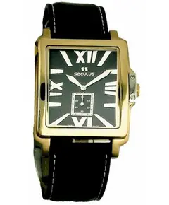 Мужские часы Seculus 4492.1.1069 black-gilt, pvd, black leather, фото 