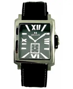 Мужские часы Seculus 4492.1.1069 black-n, ss, black leather, фото 
