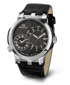 Мужские часы Seculus 4511.5.775.751 black, ss, black leather, фото 