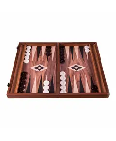 BXL1KK Manopoulos Handmade wooden Backgammon-Wenge with side racks - Large, фото 