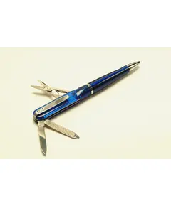 SP141 Ручка - нож с фонариком, синяя Wagner of Switzerland, фото 