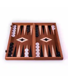 TS1MBLA Manopoulos Backgammon Mahogany with Black & Oak points - Combo, фото 