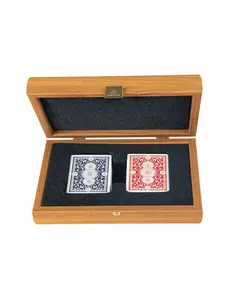 CXL30 Manopoulos Plastic coated playing cards in Walnut wooden case, фото 