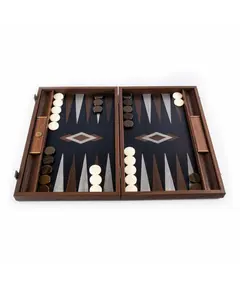 BCB1 Manopoulos Handmade Fossile Forest Inlaid Backgammon with Wenge & Oak points with Side racks 48x30cm, зображення 