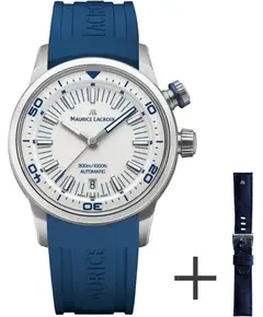 Мужские часы Maurice Lacroix PONTOS S Diver 42mm PT6248-SS00I-130-4 + ремень, фото 