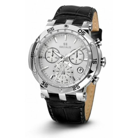 Женские часы Seculus 1682.2.503 white, ss, black leather, фото 