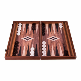 BXL1KK Manopoulos Handmade wooden Backgammon-Wenge with side racks - Large, image 