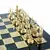 S4GRE Manopoulos Greek Mythology chess set with gold-silver chessmen/Green chessboard 36cm, зображення 3