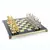 S9BLU Manopoulos Renaissance chess set with gold-silver chessmen/Blue chessboard 36cm, зображення 
