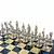 S9BLU Manopoulos Renaissance chess set with gold-silver chessmen/Blue chessboard 36cm, зображення 4