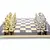 S9RED Manopoulos Renaissance chess set with gold-silver chessmen/Red chessboard 36cm, зображення 2