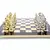 S9RED Manopoulos Renaissance chess set with gold-silver chessmen/Red chessboard 36cm, фото 2