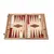 BKD1RED Manopoulos Handmade Oak & American Walnut Inlaid Backgammon with Red & Walnut points with Side racks, зображення 