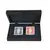 CLE10CBL Manopoulos Plastic coated playing cards in Dark Grey Leather Croc tote  wooden case 24x17cm, фото 