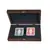 CLE20OST Manopoulos Plastic coated playing cards in Brown Leather Ostrich tote wooden case 24x17cm, зображення 