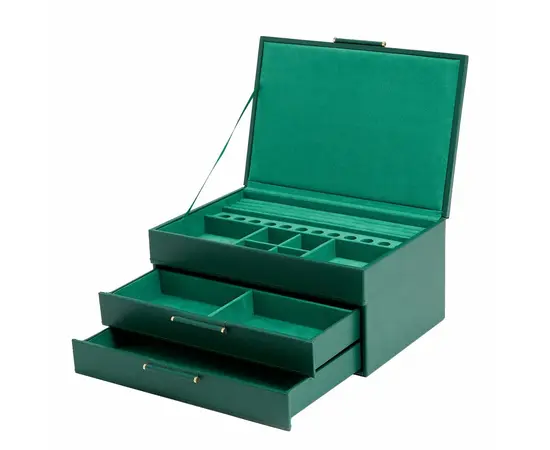 392012 Sophia Jewelry Box with Drawers WOLF Forest Green, фото 3