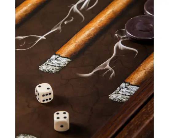 TXL1ROB Manopoulos Handmade Wooden Backgammon printed-Robusto Cigar 48x26cm, фото 6