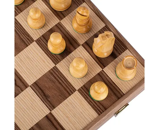 SKW43B50K Manopoulos Wooden Chess set with Staunton Chessmen & Walnut Chessboard 43cm Inlaid on wooden box, фото 10
