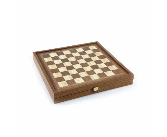 STP28E Manopoulos Backgammon & Chess Olive branch design in Walnut replica wood case 27x27cm, зображення 5