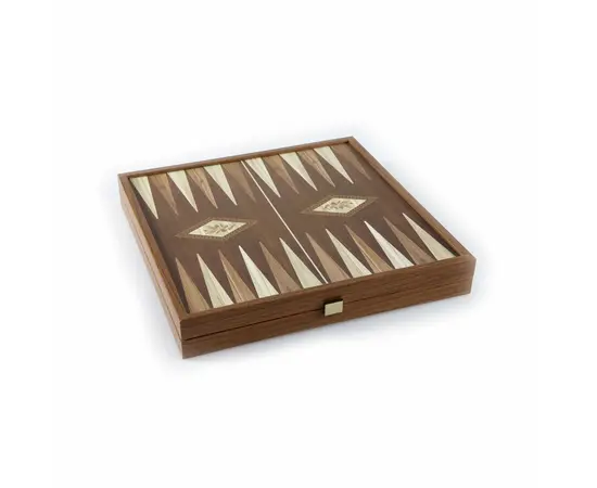 STP28E Manopoulos Backgammon & Chess Olive branch design in Walnut replica wood case 27x27cm, зображення 6