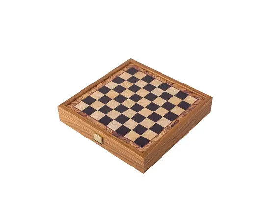 STP28P Manopoulos Chess/Backgammon - Olive Burl design in Walnut replica wooden case, фото 4
