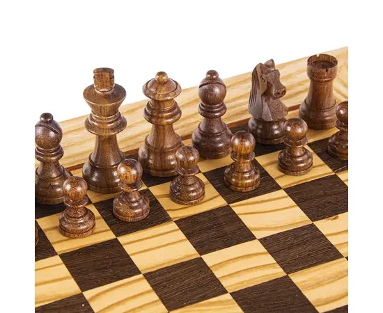 SW42B40H Wooden Chess set Olive Burl Chessboard 40cm with Staunton Chessmen, зображення 4