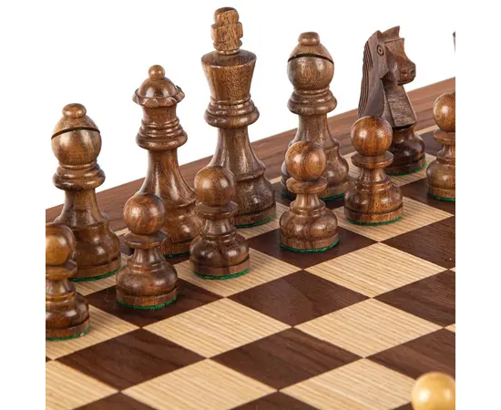 SW42B40K Manopoulos Wooden Chess set Walnut Chessboard 40cm with Staunton Chessmen, фото 5