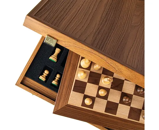 SW42B40K Manopoulos Wooden Chess set Walnut Chessboard 40cm with Staunton Chessmen, фото 7
