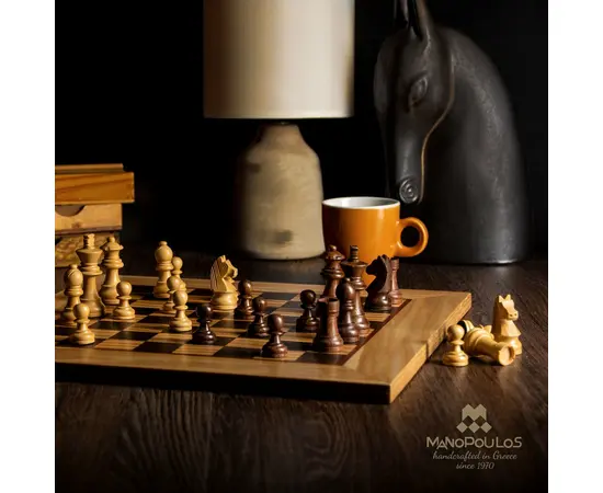 SW42B40H Wooden Chess set Olive Burl Chessboard 40cm with Staunton Chessmen, зображення 7