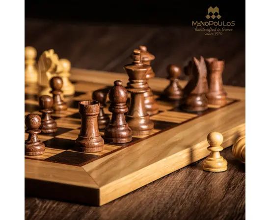 SW42B40H Wooden Chess set Olive Burl Chessboard 40cm with Staunton Chessmen, зображення 9