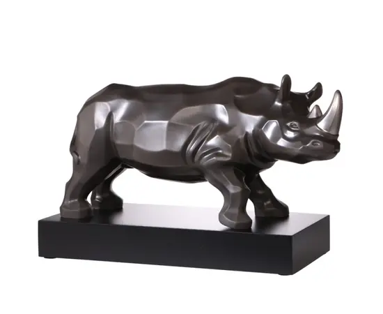GOE-30800141 Rhino figurine L'Art d'Objets Studio 8 – Rhinozeros anthracite platine Goebel, фото 