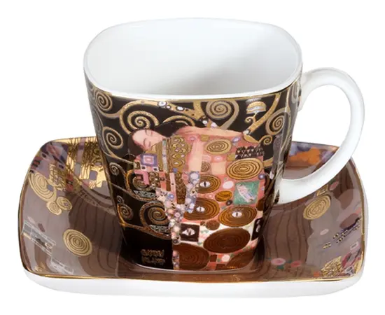 GOE-66884743 Fulfilment - Espresso Cup with Saucer Artis Orbis Gustav Klimt Goebel, фото 