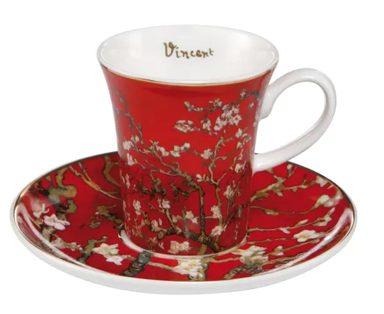 GOE-67011781 Almond Tree Red – Espresso Cup with Saucer 8 cm 0.10 l Artis Orbis Vincent van Gogh Goebel, фото 