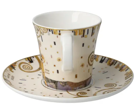 GOE-67014021 Fulfillment - Coffee Cup with Saucer 8.5 cm Artis Orbis Gustav Klimt Goebel, фото 2