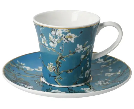 GOE-67014031 Almond Tree Blue - Coffee Cup with Saucer 8.5 cm Artis Orbis Vincent Van Gogh Goebel, фото 