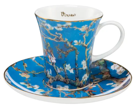 GOE-67021201 Almond Tree – Espresso Cup with Saucer 8 cm 0.10 l Artis Orbis Vincent van Gogh Goebel, фото 
