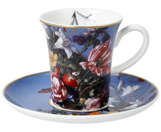 GOE-67061601 Summer Flowers - Espresso Cup with Saucer Artis Orbis Jan Davidsz de Heem Goebel, фото 