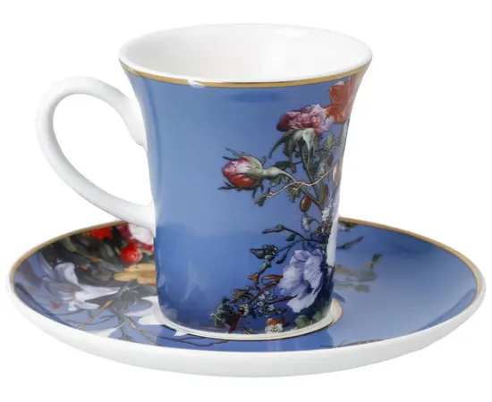 GOE-67061601 Summer Flowers - Espresso Cup with Saucer Artis Orbis Jan Davidsz de Heem Goebel, фото 3