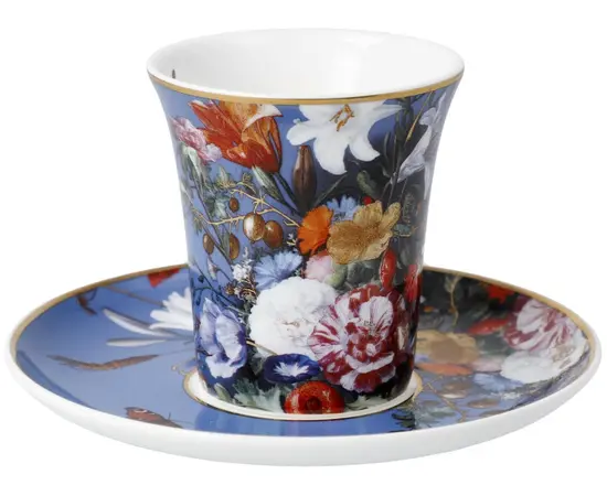 GOE-67061601 Summer Flowers - Espresso Cup with Saucer Artis Orbis Jan Davidsz de Heem Goebel, фото 4