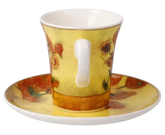 GOE-67062321 Espresso Cup with Saucer Vincent van Gogh Sunflowers - Artis Orbis Goebel, фото 2