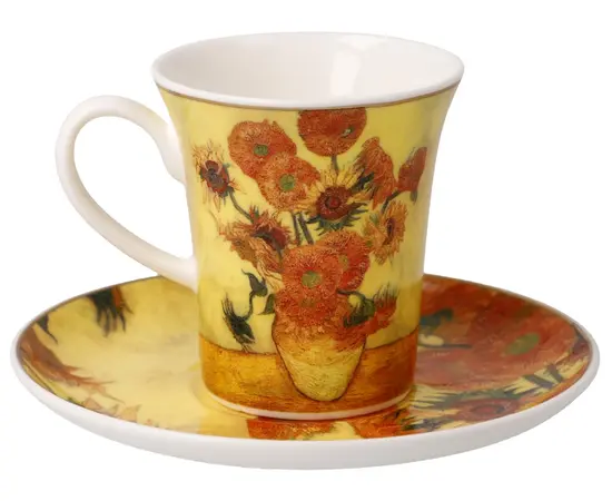GOE-67062321 Espresso Cup with Saucer Vincent van Gogh Sunflowers - Artis Orbis Goebel, фото 3