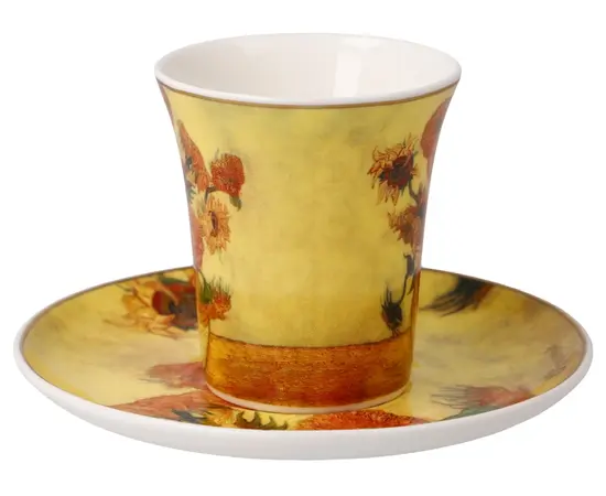 GOE-67062321 Espresso Cup with Saucer Vincent van Gogh Sunflowers - Artis Orbis Goebel, фото 4