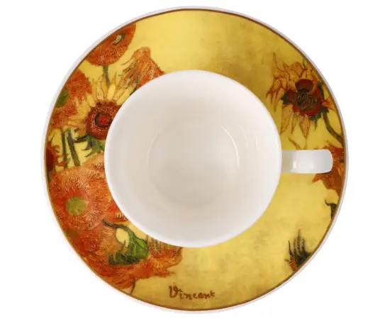 GOE-67062321 Espresso Cup with Saucer Vincent van Gogh Sunflowers - Artis Orbis Goebel, фото 5